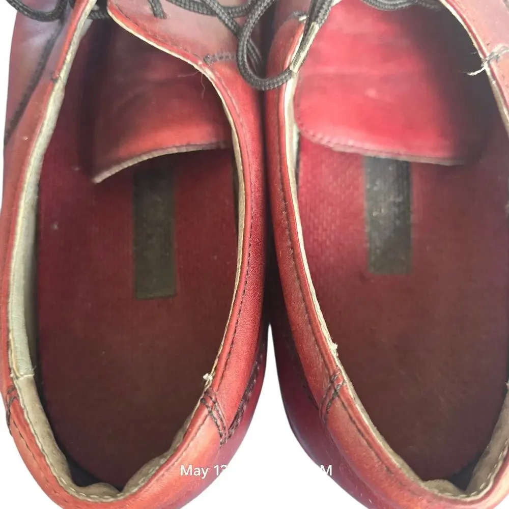 Rockport Men’s Oxford Dress Shoes Vibram Soles Burgundy Leather Size 10